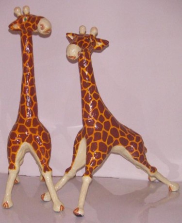 Sculpture titled "duogirafettes" by La Plasticerie, Original Artwork