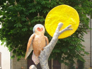 Sculpture titled "CHOUETTE DE LUNE" by La Plasticerie, Original Artwork