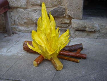 Sculpture titled " FEU DE CHEMINEE D'…" by La Plasticerie, Original Artwork