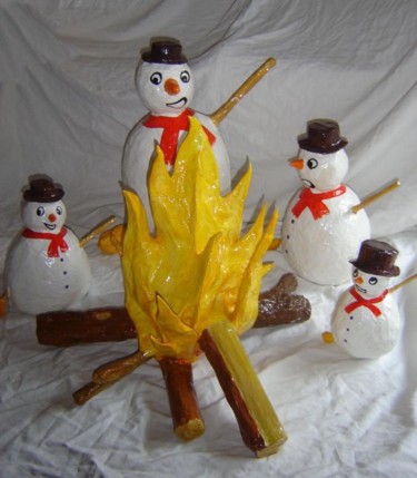 Sculpture titled "FLAMMES DES NEIGES" by La Plasticerie, Original Artwork