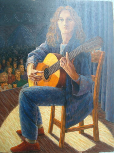 Painting titled "guitariste" by Bob Du Sud, Original Artwork, Oil