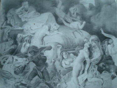 图画 标题为“la mort de sardanap…” 由Bob Du Sud, 原创艺术品, 铅笔