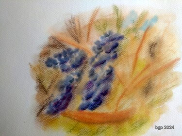Peinture intitulée "Fruits de troene" par Bernadette Grelier, Œuvre d'art originale, Pastel