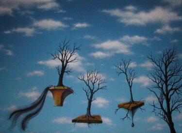 Alberi Volanti Pittura intitolato "Alberi Volanti" da Plauso Nivo Battistini, Opera d'arte originale, Olio