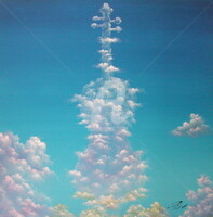 Pittura intitolato "Formazione Nuvolosa…" da Plauso Nivo Battistini, Opera d'arte originale, Olio