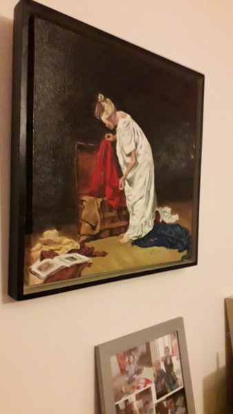 Peinture intitulée "Au grenier" par Christian Playe, Œuvre d'art originale, Huile Monté sur artwork_cat.