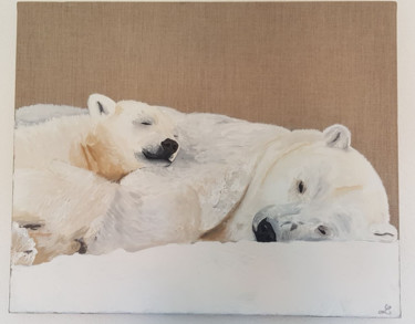 Peinture intitulée "Les ours polaires e…" par Lou Playoust, Œuvre d'art originale, Acrylique