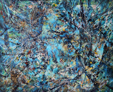 Painting titled "L'oiseau-bleu.jpg" by Margarita Plaza, Original Artwork, Oil