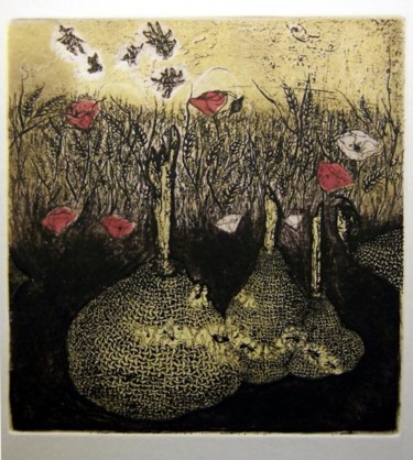 Incisioni, stampe intitolato "Bread" da Plamena Doycheva, Opera d'arte originale, incisione