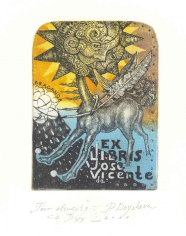 Incisioni, stampe intitolato "The four elements" da Plamena Doycheva, Opera d'arte originale, incisione