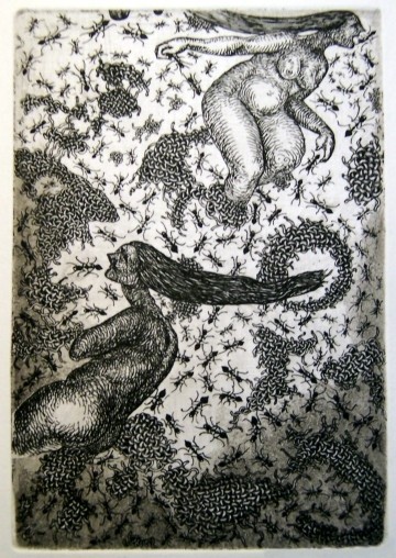 Incisioni, stampe intitolato "Ants" da Plamena Doycheva, Opera d'arte originale, incisione
