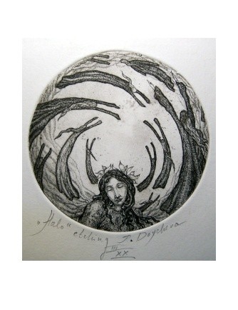 Printmaking titled "Halo" by Plamena Doycheva, Original Artwork, Etching