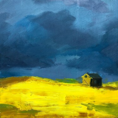 Painting titled "Before the storm" by Polina Kupriianova, Original Artwork, Oil Mounted on Wood Panel