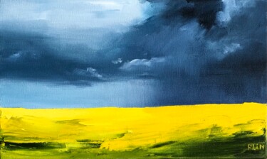Painting titled "Before the storm 2" by Polina Kupriianova, Original Artwork, Oil Mounted on Wood Stretcher frame