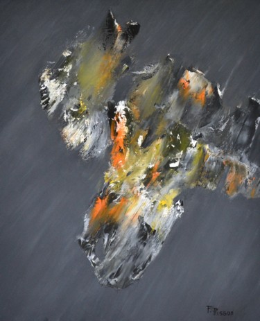 제목이 "abstraction figurat…"인 미술작품 Fabrice Plisson로, 원작, 기름 나무 들것 프레임에 장착됨