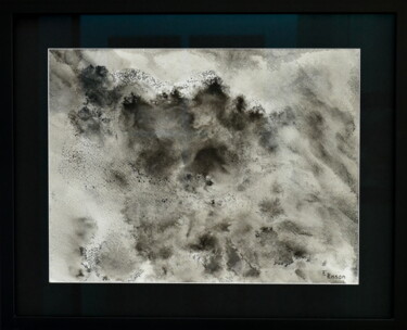 Painting titled "sans titre 3 *verre…" by Fabrice Plisson, Original Artwork, Ink Mounted on Wood Stretcher frame