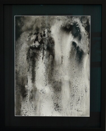 Painting titled "sans titre 4 *verre…" by Fabrice Plisson, Original Artwork, Ink Mounted on Wood Stretcher frame