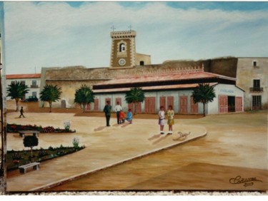 Painting titled "CASTILLO Y MERCADO" by Pepe, Original Artwork