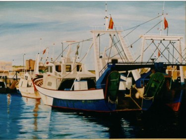 Painting titled "BARCAS EN PURETO" by Pepe, Original Artwork