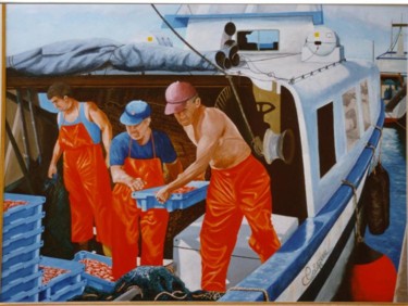 Painting titled "TRES PESCADORES DE…" by Pepe, Original Artwork