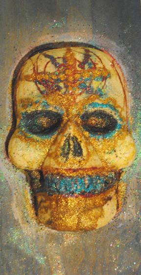 Painting titled "Day of the Dead Sku…" by Rob Jackson, Original Artwork, Oil