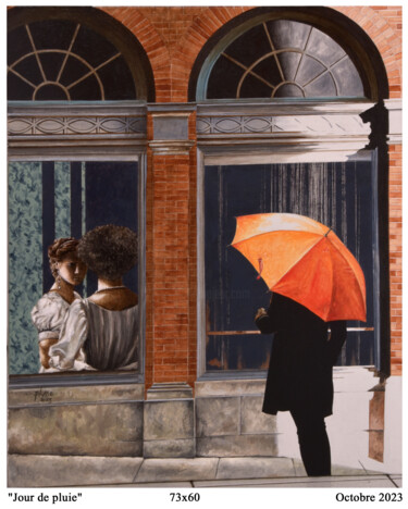 Peinture intitulée "Jour de pluie" par Plumerand Frédéric, Œuvre d'art originale, Huile