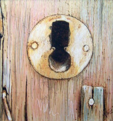 Pintura titulada "Ojo de la cerradura" por Pluna, Obra de arte original, Oleo