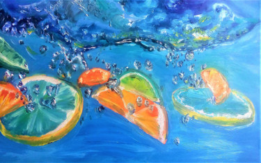 Картина под названием "Juicy fruits" - Prosto Nastasya, Подлинное произведение искусства, Масло