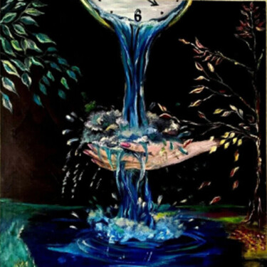 제목이 "Time painting whith…"인 미술작품 Prosto Nastasya로, 원작, 기름 나무 들것 프레임에 장착됨