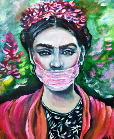 Картина под названием "Modern Frida Kalo" - Prosto Nastasya, Подлинное произведение искусства, Масло