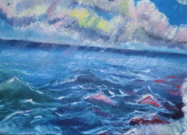 Painting titled "Infinity sea oil or…" by Prosto Nastasya, Original Artwork, Oil