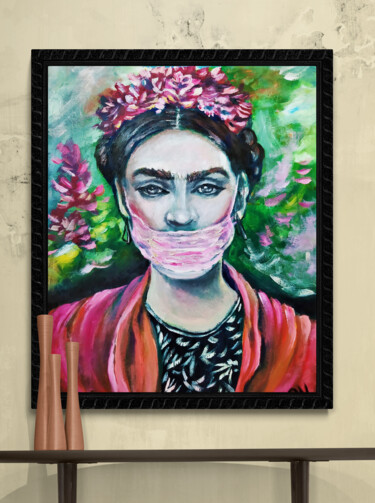 Painting titled "MODERN FRIDA KALO O…" by Prosto Nastasya, Original Artwork, Oil