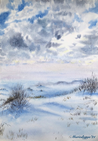Картина под названием ""Зимняя пустошь" ка…" - Анна Морская, Подлинное произведение искусства, Акварель