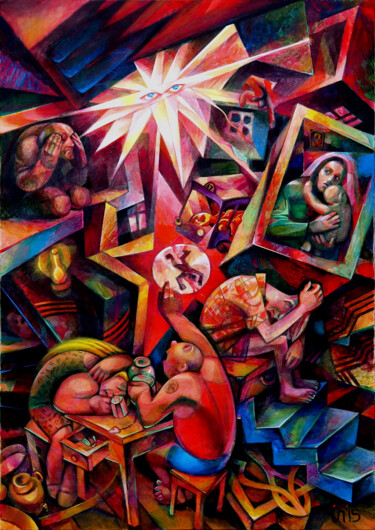 Painting titled ""Явление-2" (Наш дв…" by Ivan Podgainyi, Original Artwork, Acrylic