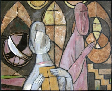 Картина под названием "фигуры, Пётр и Павел" - Ivan Podgainyi, Подлинное произведение искусства, Масло