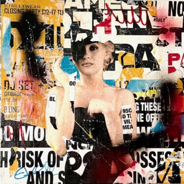 Collages intitulée "Divine Marilyn" par Podkol, Œuvre d'art originale, Collages Monté sur Châssis en bois