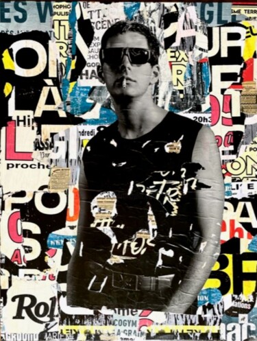 Collagen mit dem Titel "Rock Attitude" von Podkol, Original-Kunstwerk, Collagen