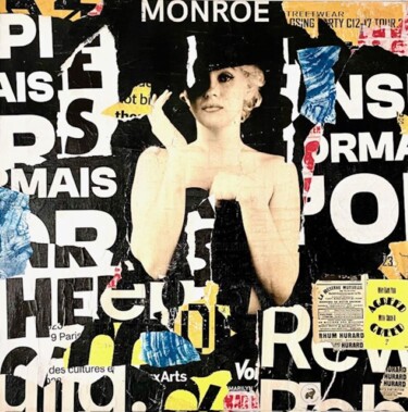 Collages intitolato "Monroe" da Podkol, Opera d'arte originale, Collages Montato su Telaio per barella in legno