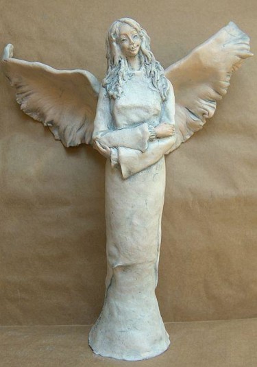 Rzeźba zatytułowany „Anioł pogodny” autorstwa Podl, Oryginalna praca, Polimerowa glina