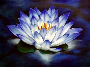 Картина под названием "Водяная лилия" - Анна, Подлинное произведение искусства, Масло