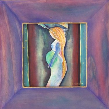 Painting titled "Chapeau" by Poema Barber, Original Artwork