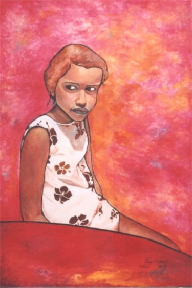 Painting titled "Enfance" by Poema Barber, Original Artwork