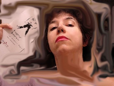 Arts numériques intitulée "La cantatrice chauve" par Lisette, Œuvre d'art originale, Peinture numérique