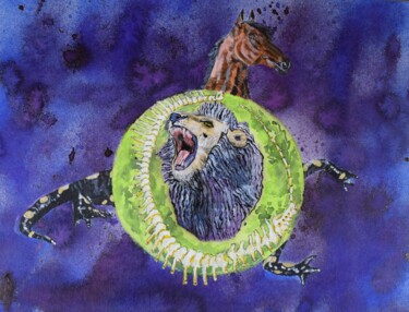 Malerei mit dem Titel "Alchemical Dream" von Poeta Immortalis, Original-Kunstwerk, Acryl