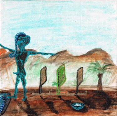 Peinture intitulée "Hieroglyphen-Geistr…" par Poeta Immortalis, Œuvre d'art originale, Aquarelle