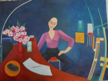 Painting titled "Réflexion" by Christiane Poisson, Original Artwork, Acrylic
