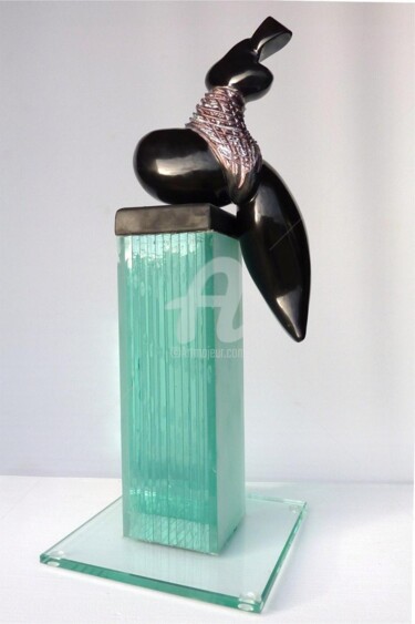 「Equilibriste」というタイトルの彫刻 Didier Poissonによって, オリジナルのアートワーク, ガラス
