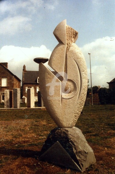 Sculpture intitulée "Offrande" par Didier Poisson, Œuvre d'art originale, Pierre