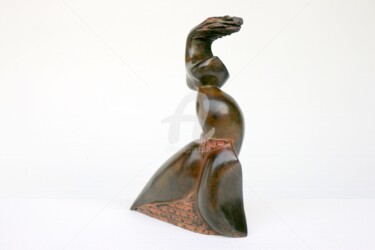 Sculpture intitulée "Face au vent" par Didier Poisson, Œuvre d'art originale, Métaux