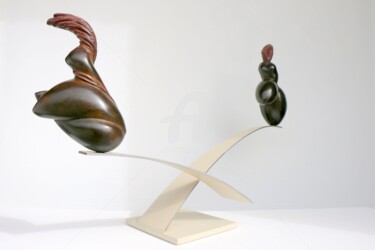Sculpture titled "Haute confidence" by Didier Poisson, Original Artwork, Stone